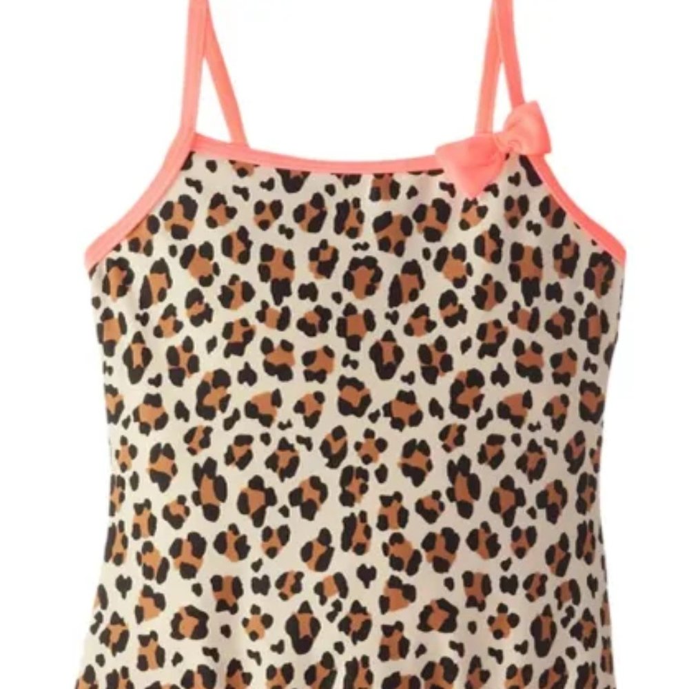 Girls Oshkosh B'Gosh Leopard Print Swimsuit, One Piece, Size 5. UPF 50+